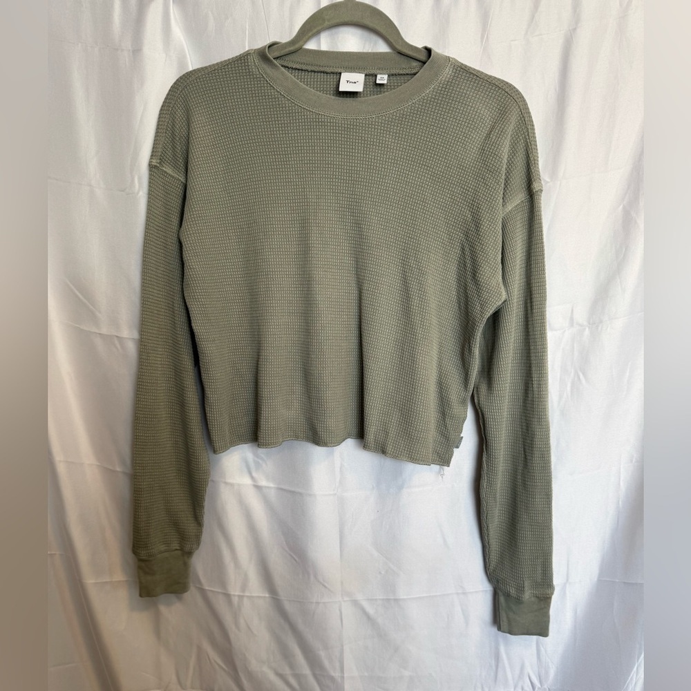 TNA Sage Waffle Knit Long Sleeve Top Size XS